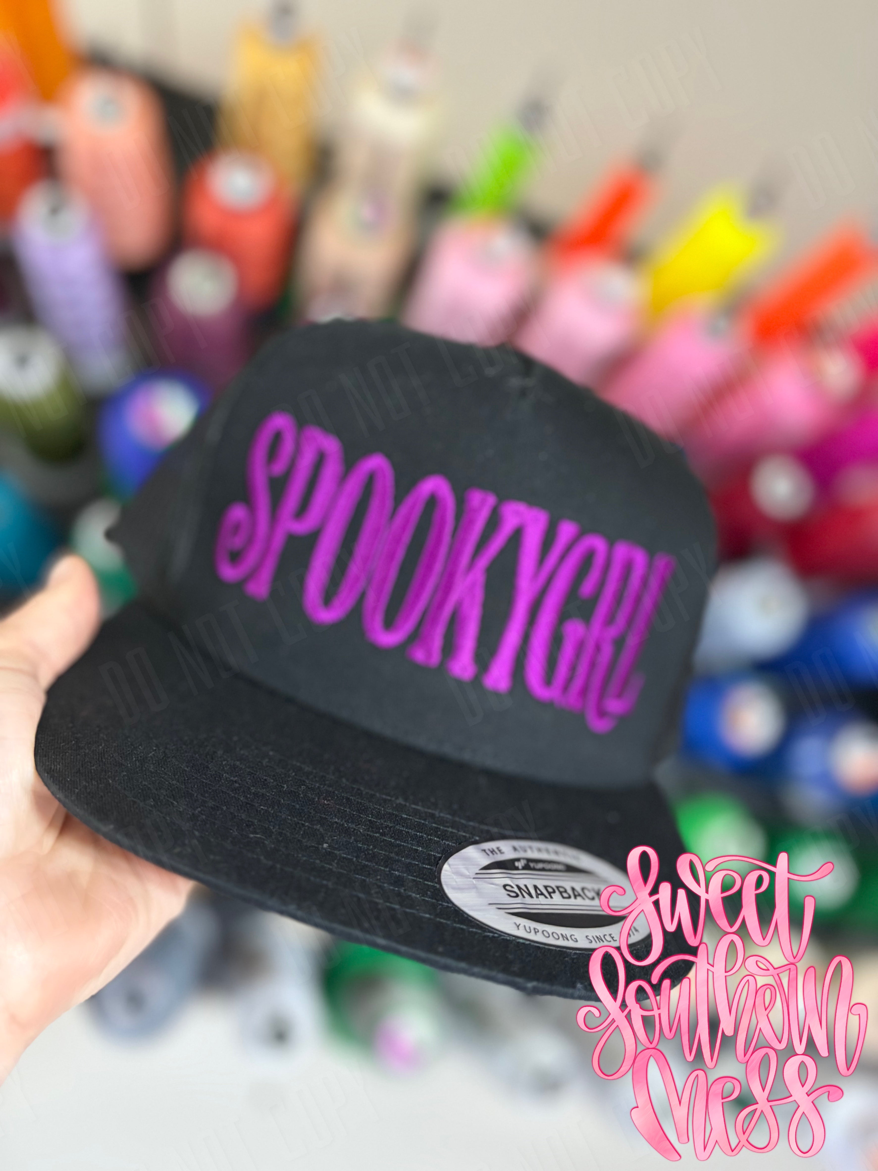 Spooky Girl Embroidered Hat