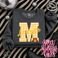 Gingham School Spirit Letters Sweatshirt